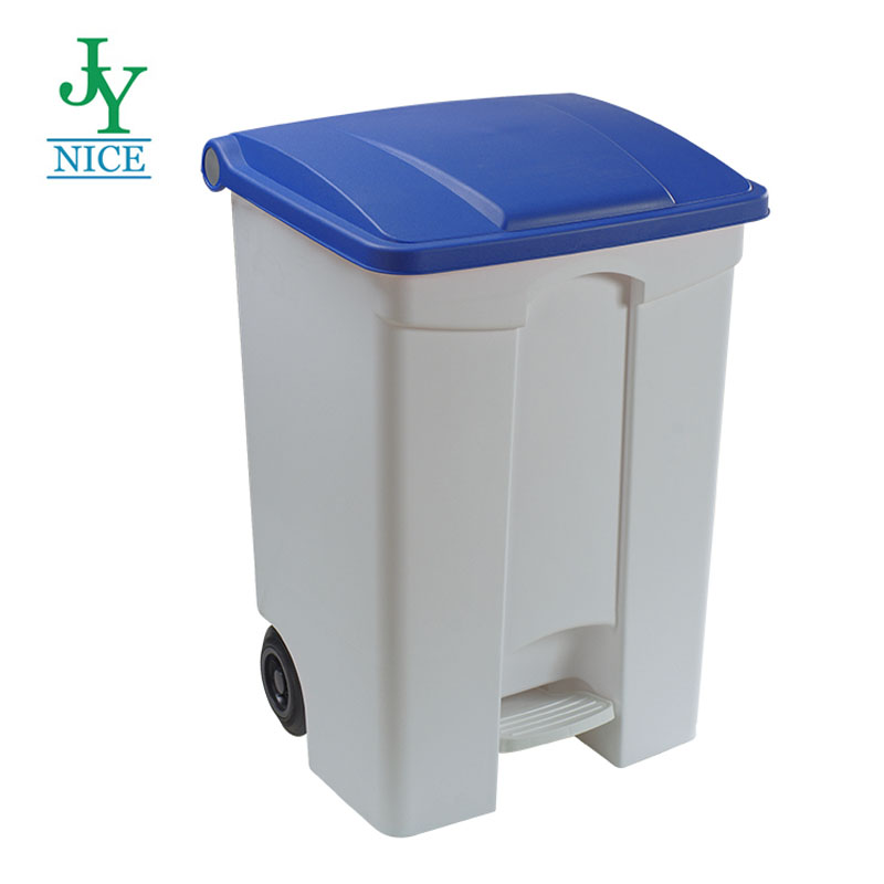 blue rubbish bins