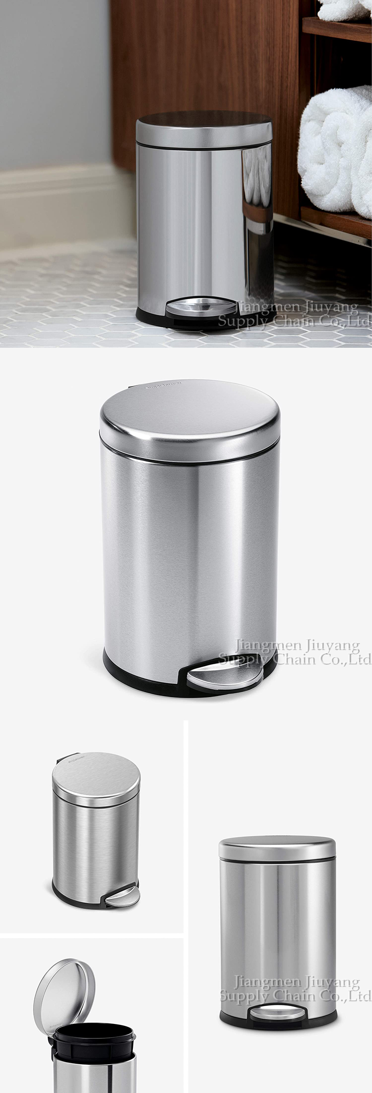 simplehuman stainless steel trash can