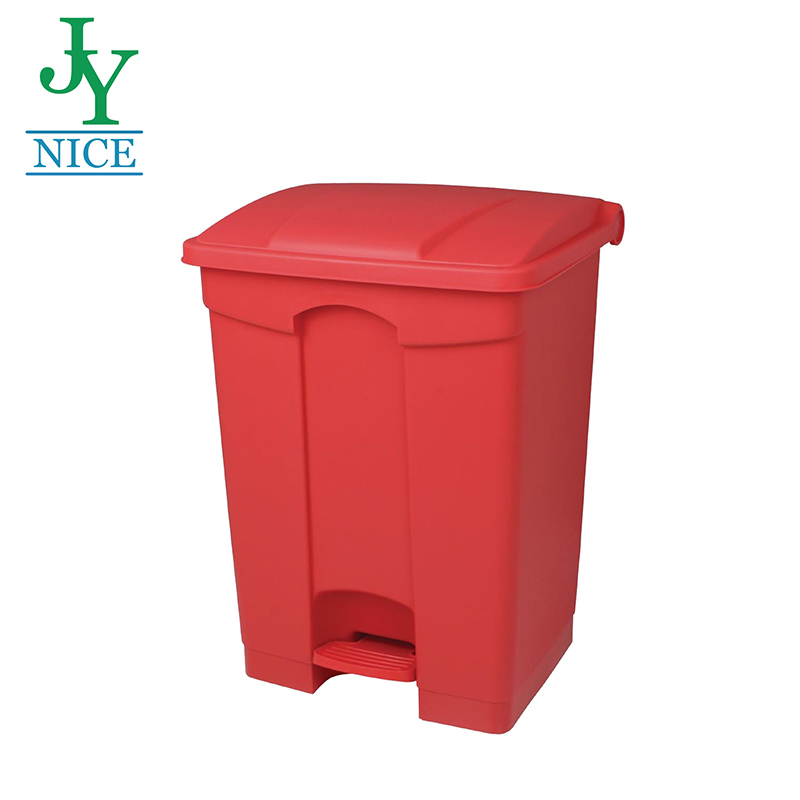 big red rubbish bins