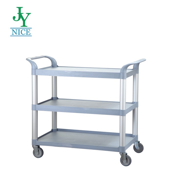 hotel customized 3 tiers service cart with wheels restaurant kitchen meal delivery serving food trolley