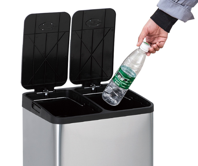 3 trash cans