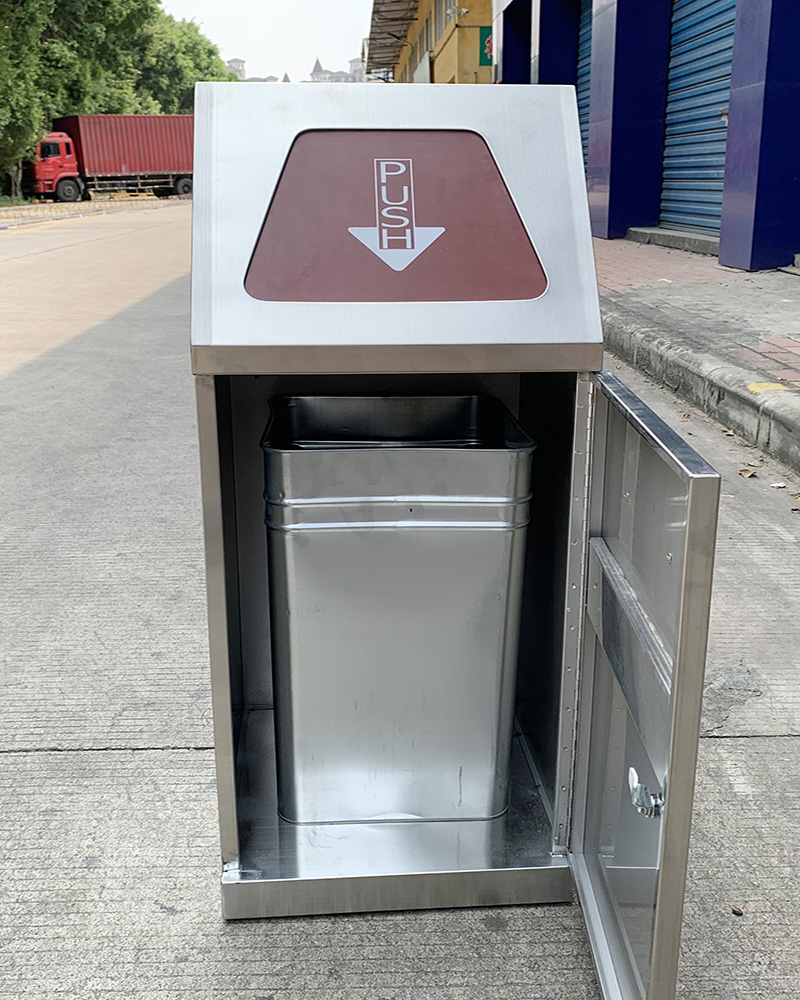 stainless steel trash can