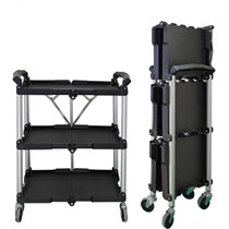 2021 service cart folding trolley plastic storage basket trolley with Wheels handtruck trolley organizer
