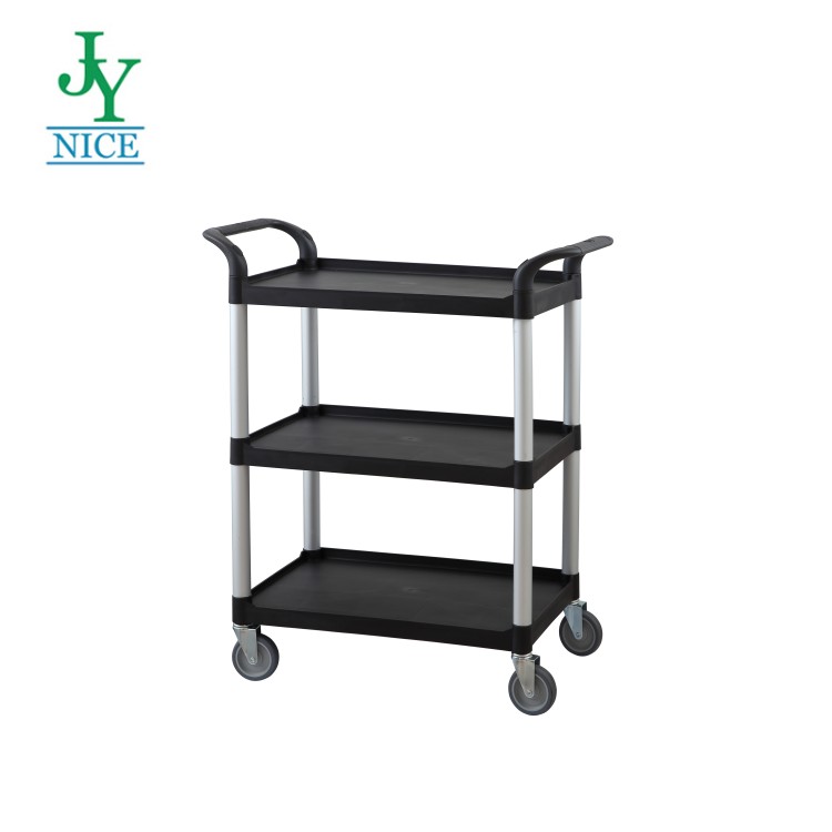 hotel customized 3 tiers service cart with wheels restaurant kitchen meal delivery serving food trolley