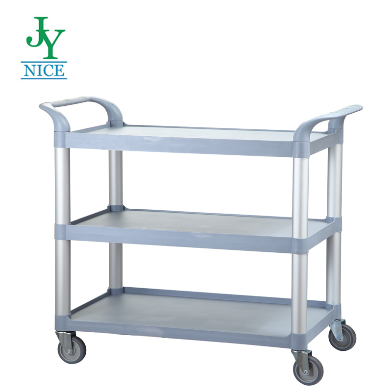 hotel customized 3 tiers service cart with wheels restaurant kitchen meal delivery serving food trolley