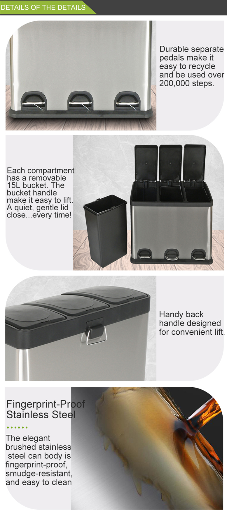 contemporary recycling bins