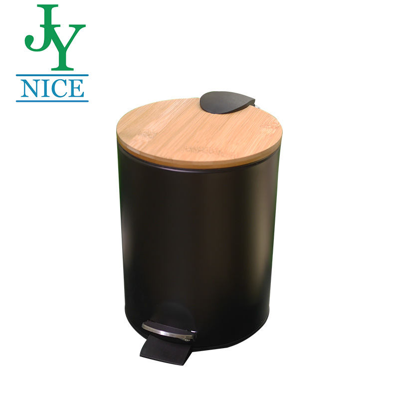 small stainless trash can with lid