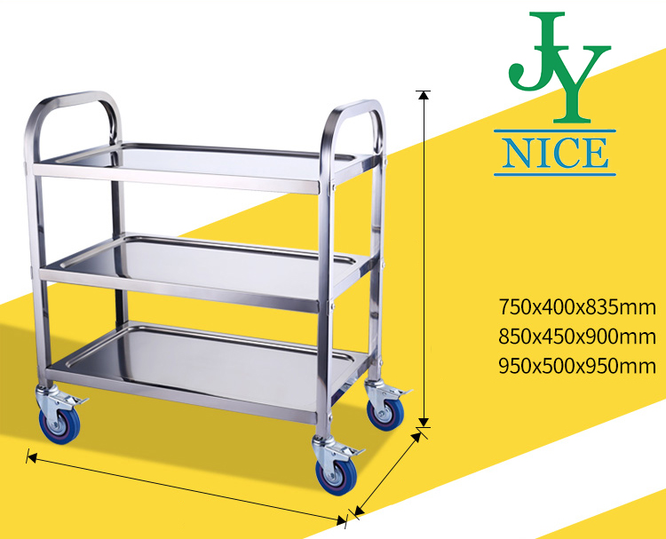 heavy duty 2 tier warehouse Storage Tool Utillity Cart 3 layers hospital Stainless Steel Anesthesia Medical Trolley