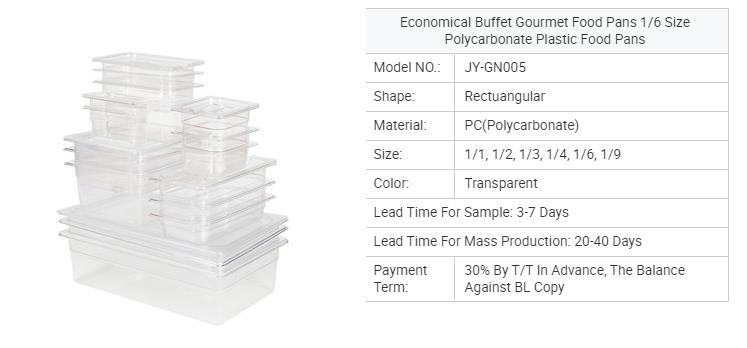 Food Grade Approved Polycarbonate GN Containers With Lid Food Service Pans PC GN Pan Plastic Containers Food Gastronorm Pans