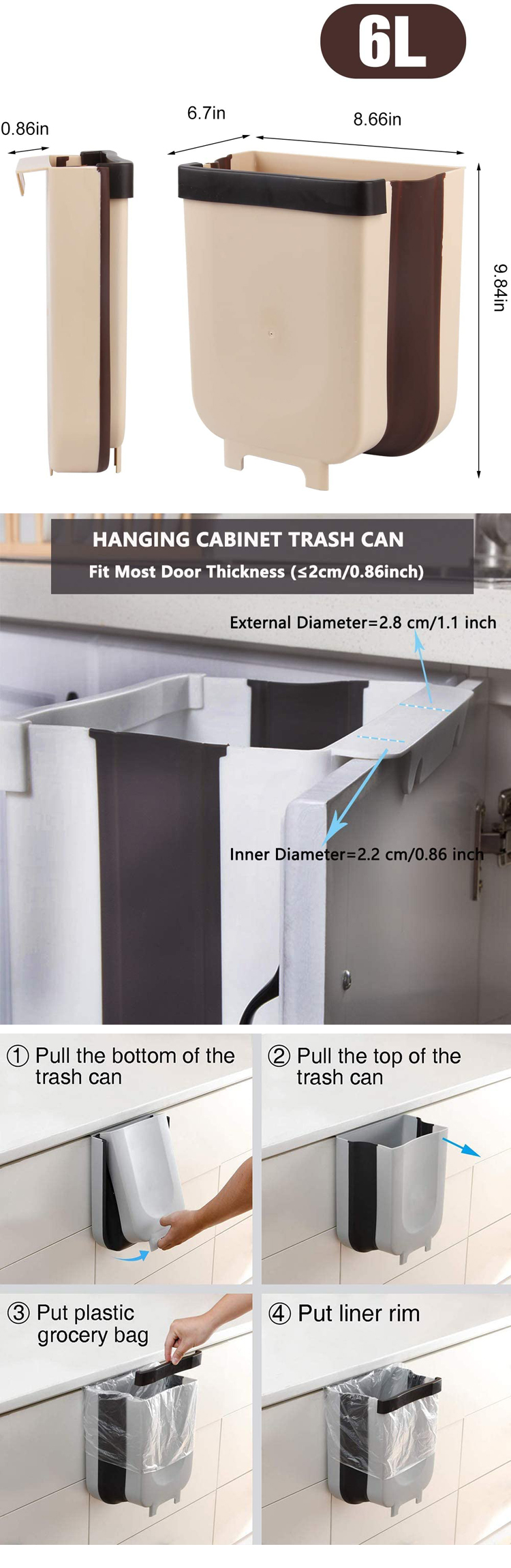 3 compartment waste recycling smart bin