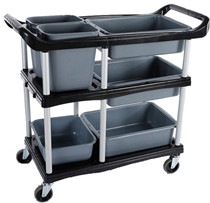 Multifunctional plastic restaurant cart Hotel three-layer trolley withdrawing