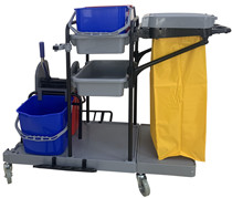 Clean trolley janitor cart with mop bucket Hotel Cleaning trolley