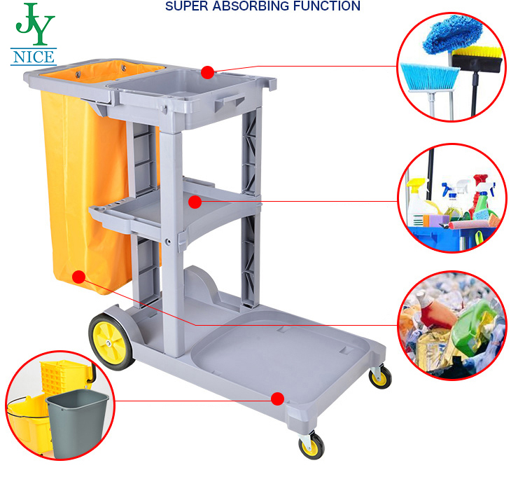 rolling janitorial cart