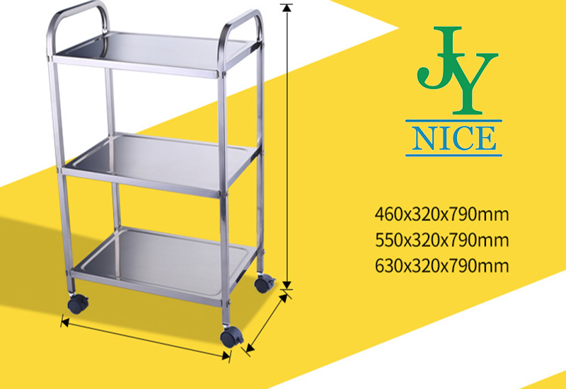 heavy duty 2 tier warehouse Storage Tool Utillity Cart 3 layers hospital Stainless Steel Anesthesia Medical Trolley