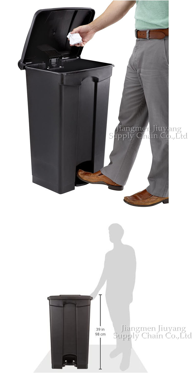 black stainless steel trash