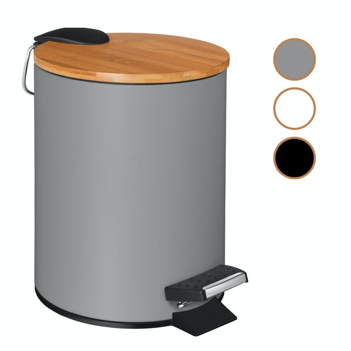 pedal bin with bamboo lid