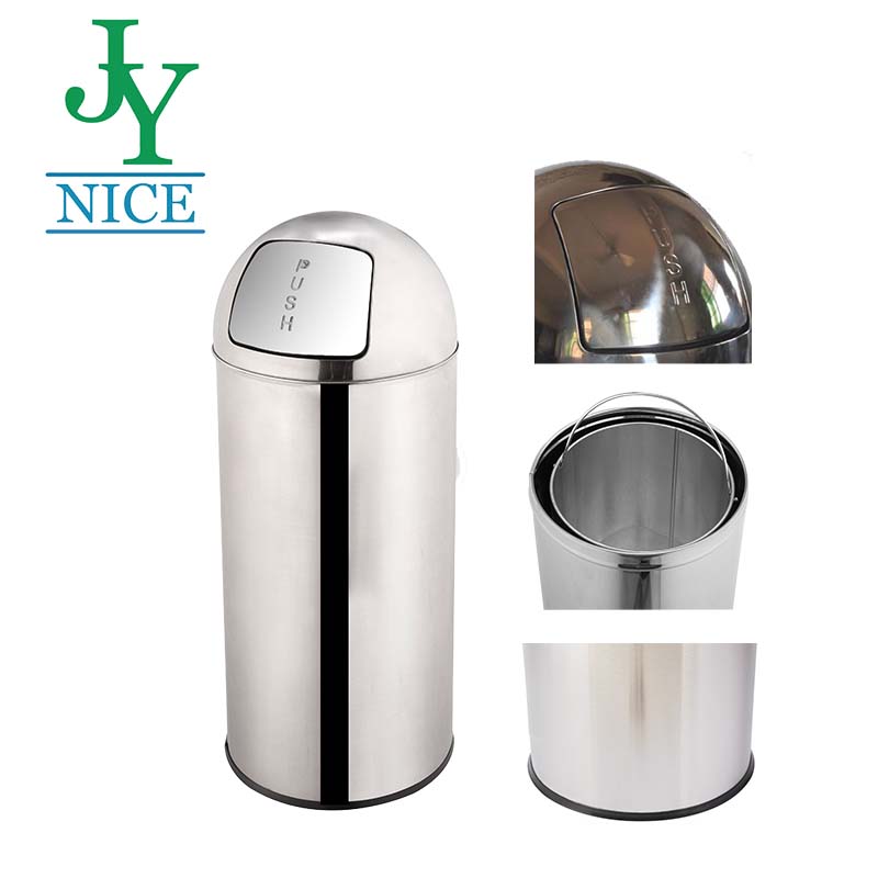 Outdoor corridor metal standing trash can 12L 25L 35L 50L 70L stainless steel garbage collection waste bin