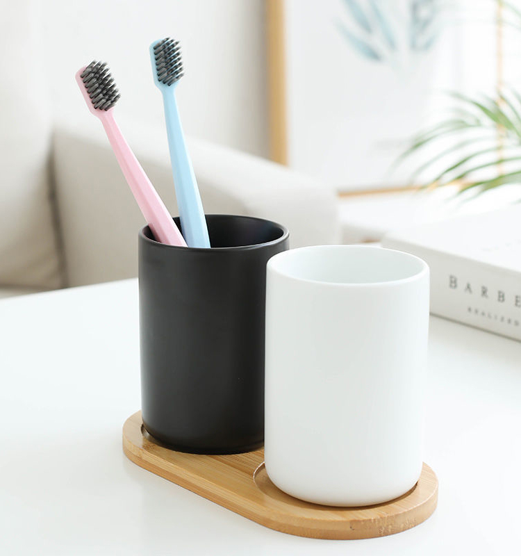 bathroom toothbrush and cup holder