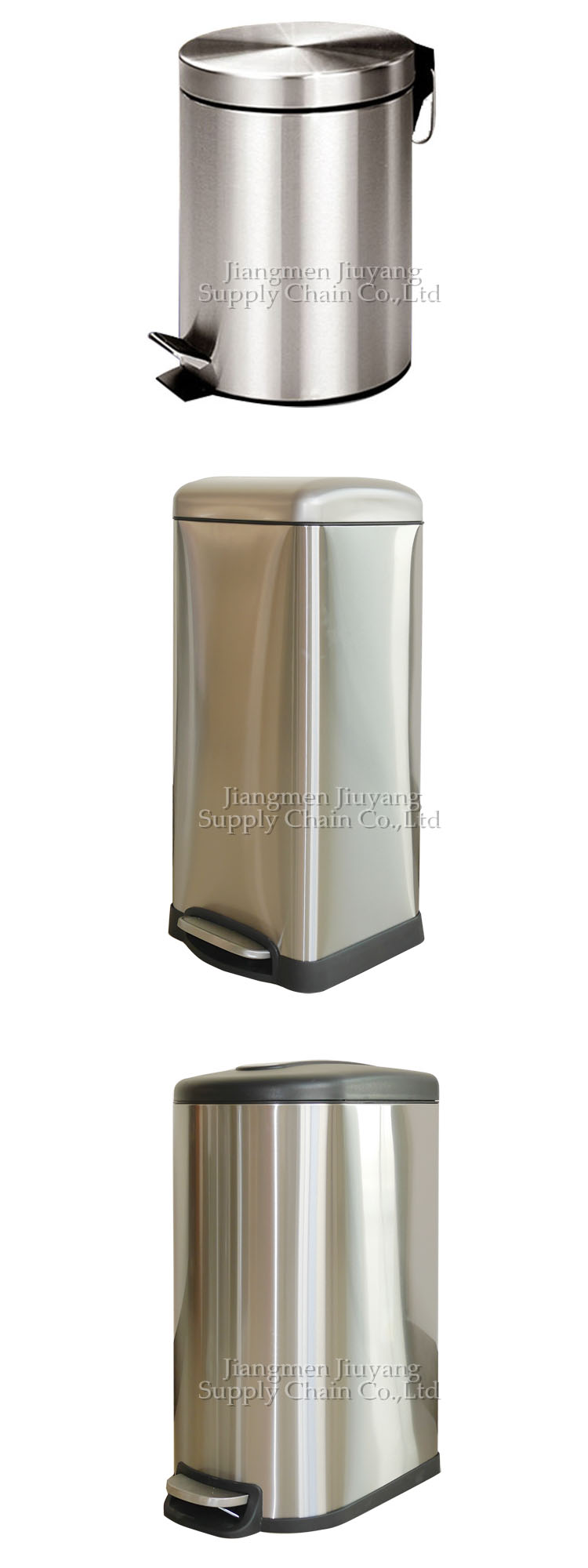 colored trash bins